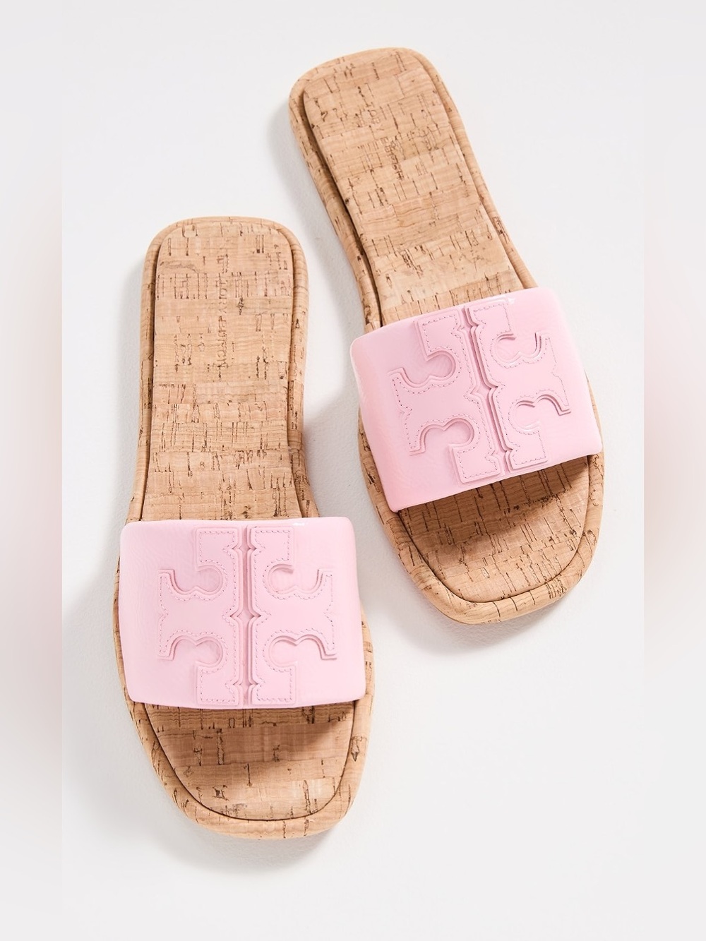 Tory Burch Double T Sport Slides in the Petunia